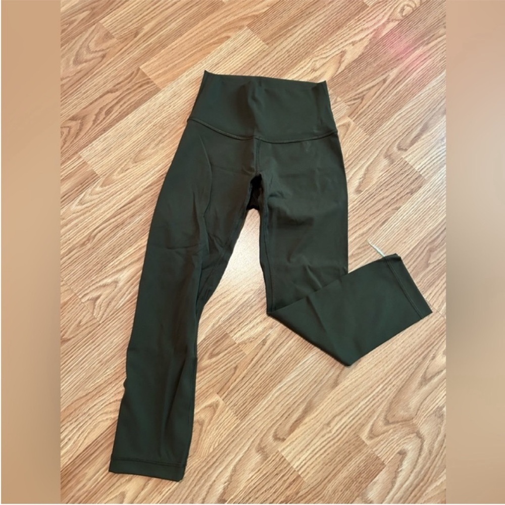 Olive Green Lulu lemon wunder under capri leggings s2